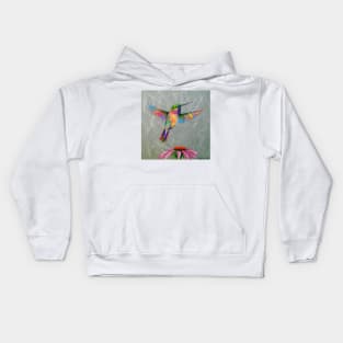 Hummingbird and flower Kids Hoodie